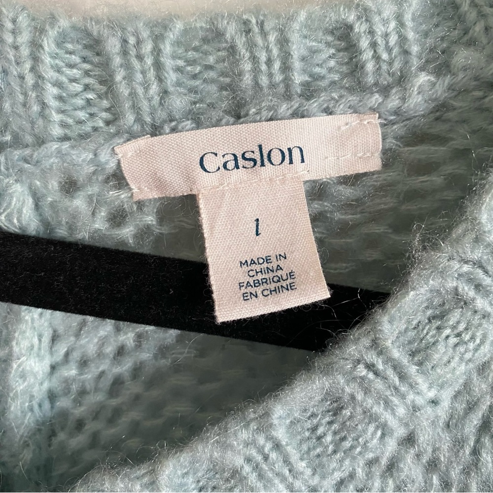 Caslon Knit Button Back Mohair Sweater Womens Size Large Seafoam Cozy Cottage - Picture 8 of 11